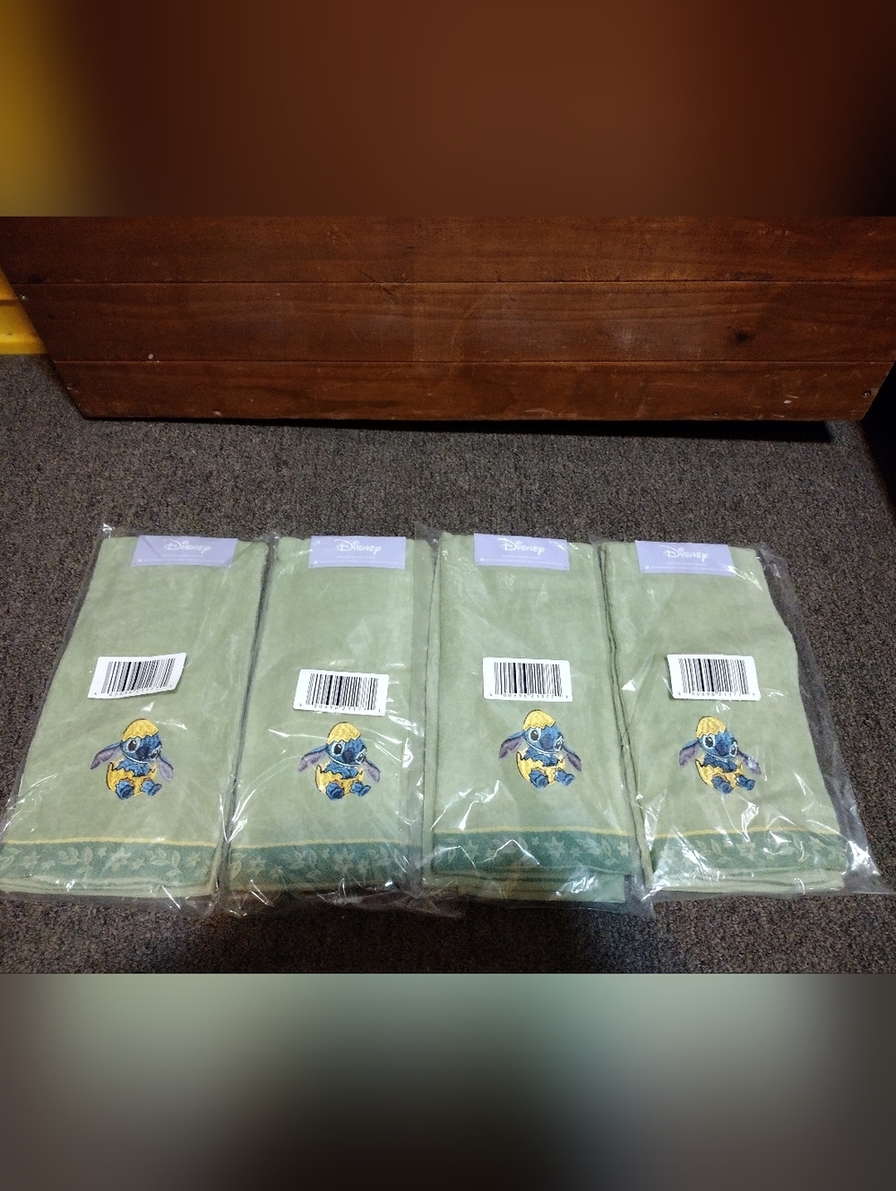 Disney Green Lilo & Stitch Embroidered Hand Towels - Set of 4